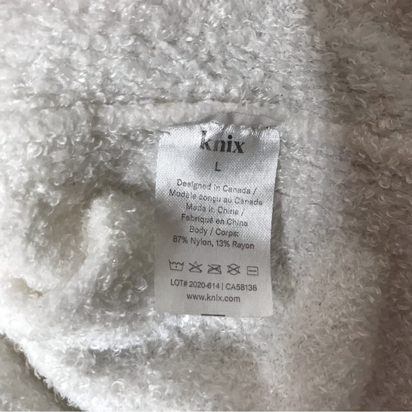 Large Winter White Knix Cozzzy Crew Top Pullover Fuzzy Shirt Lounge Plush - Picture 13 of 14